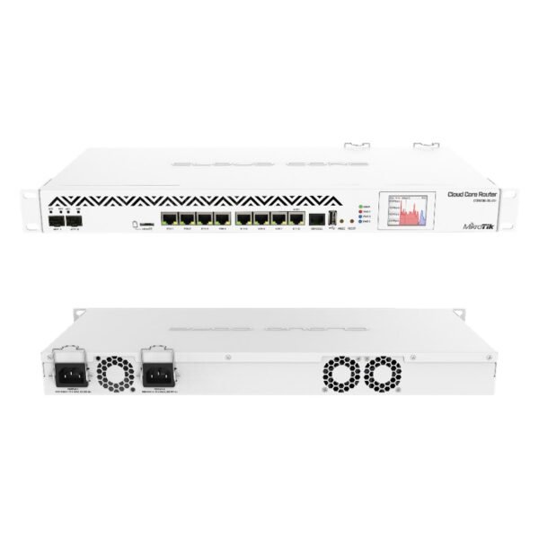 CCR1036-8G-2S+EM - MIKROTIK 1U RACKMOUNT, 8X GIGABIT ETHERNET, 2XSFP+ CAGES, LCD, 36 CORES X 1.2GHZ CPU, 8GB RAM, 41.5MPPS FASTPATH, UP TO 28GBIT/S THROUGHPUT, ROUTEROS L6, DUAL PSU