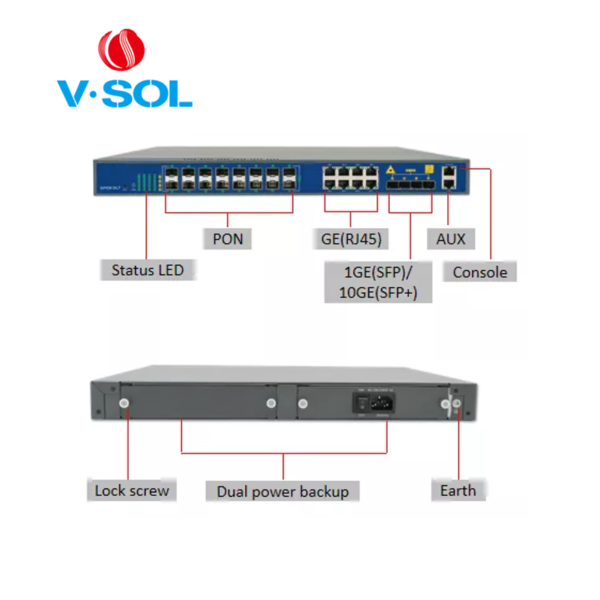 V1600G2 - VSOL - 16 GPON OLT PORT 16 SFP GPON C++ ZTE DUAL AC POWER - Image 2