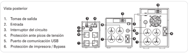 UPS LYONN MOD CTB-1200AP - LCD - 1200VA - SALIDA: Tensión 220Vca, Regulación de Tensión +/-10% - Image 2